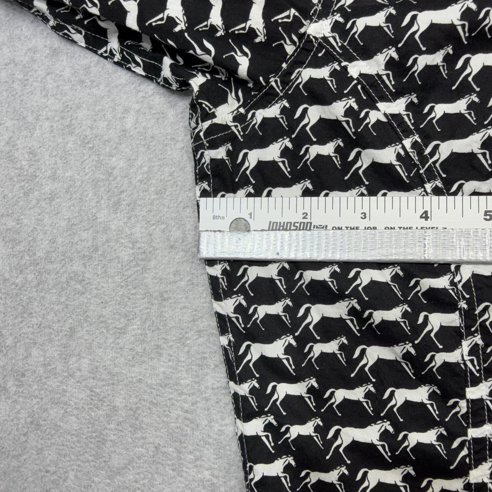 Ariat Shirt Womens Medium Black Horse Print Long Sleeve Button Front Western - Picture 9 of 14